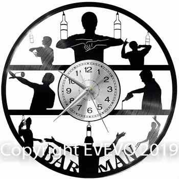 

Barman Wall Clock Vinyl Vinyl Record Retro Clock Handmade Vintage Gift Style Room Home Decorations Great Gift
