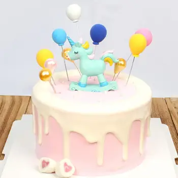 

UNICORNO CELESTE 24 PEZZI CAVALLO A DONDOLO BOMBONIERA BATTESIMO DECORAZIONE TORTA COMPLEANNO