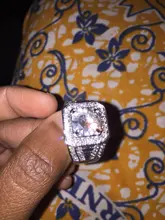 FDLK suntuoso de los hombres de aleación de Zinc de anillo de 2,0 quilates Natural cristal CZ blanco anillo venda de boda de los hombres joyería de fiesta
