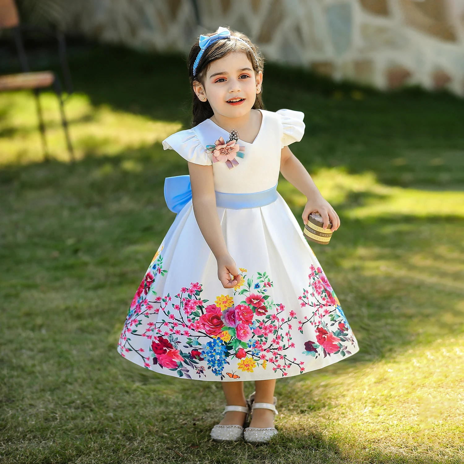 princesa para meninas vestido flor 1st aniversário