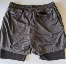 Pantalones cortos deportivos 2 en 1 para hombre, secado rápido, doble cubierta, y trotar para gimnasio, novedad de 2020