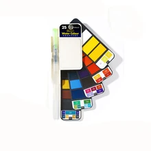 Профессиональные твердые акварельные краски в наборе 18 24 36 цветов портативный водный цветной пигмент для рисования с кистью для путешествий