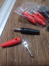 10 unids/lote de enchufes de plátano apilables, sin soldadura, color rojo y negro, 4mm