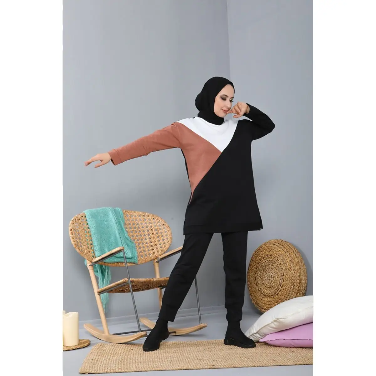 Conjunto de ropa deportiva para mujeres musulmanas, conjunto doble de Moda musulmana, traje de Hijab para jóvenes y Moda musulmana, moda 2021
