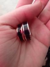 SHOUMAN-anillo de acero inoxidable 316L con abalorio para mujer, sortija con grabado personalizado, Color oro rosa, Blanco, Negro, para hombre y mujer