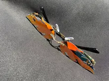 Sunglasses Wave Uv-400-Eyewear Rimless Narrow Fire-Flame Trending Fashion