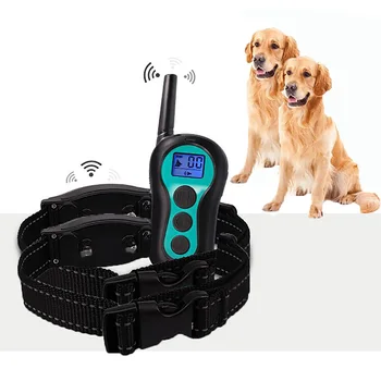 

Transmitter and remote vibrating dog training collar with static shock/ vibration/ beep/ light 100g2280