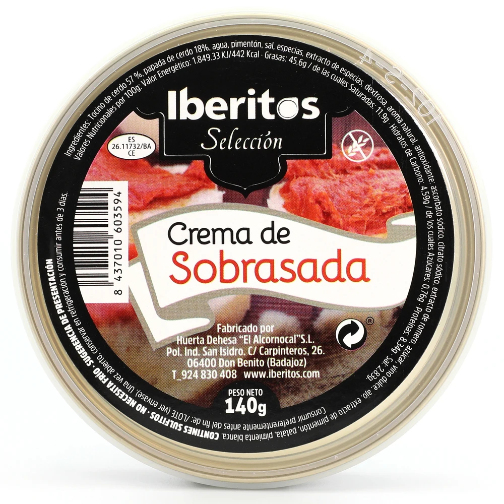 IBERITOS-tin Sobrasada de140 G - SOBRASADA Facil de spreadable afbeelding