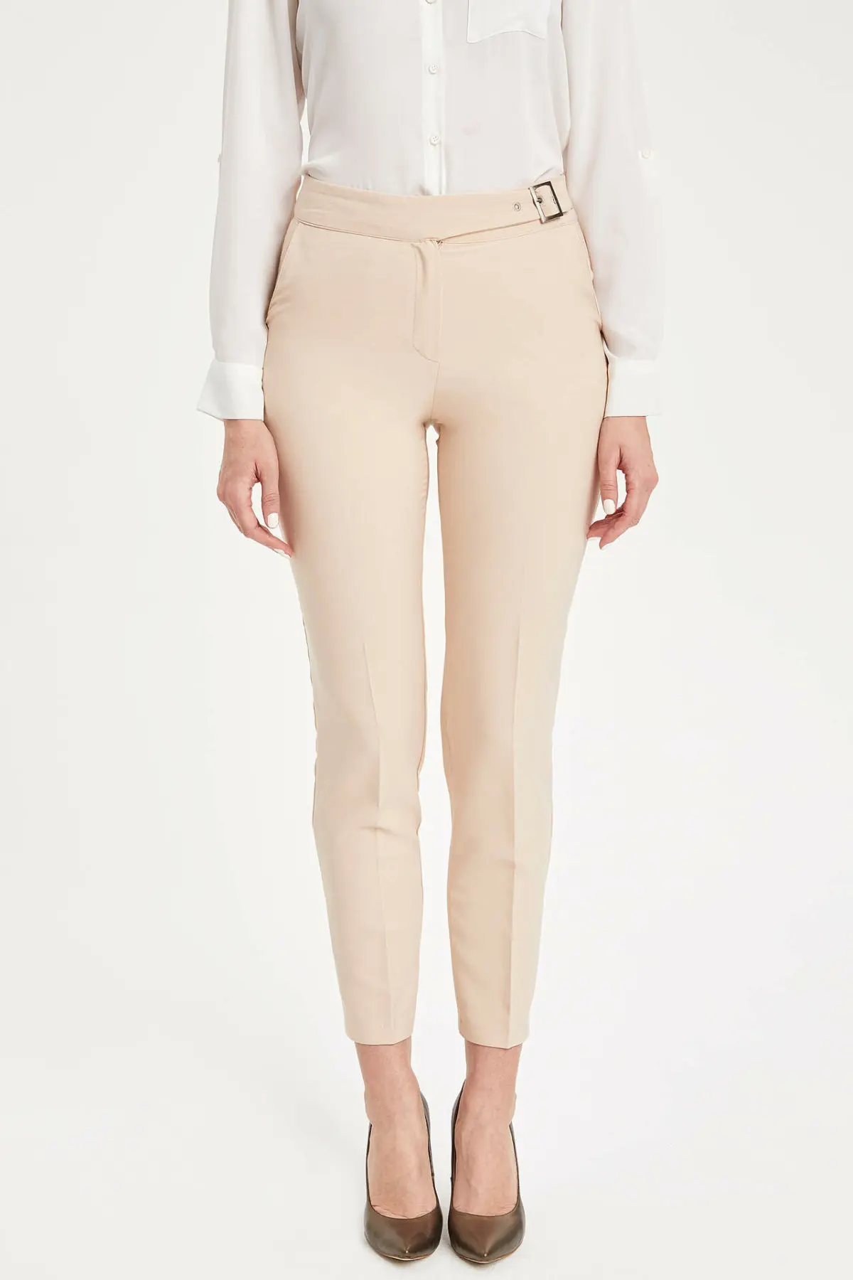 

DeFacto New Woman Fashion Trousers Female Casual Crop Pants Ladies Comfort Elegant Office Pant High Quality - L3441AZ19SP