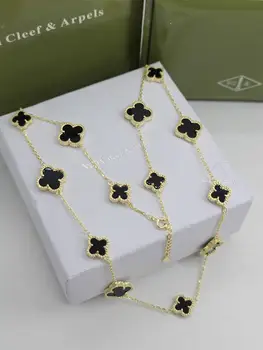 

Silver necklace with Clover Gold plated 925