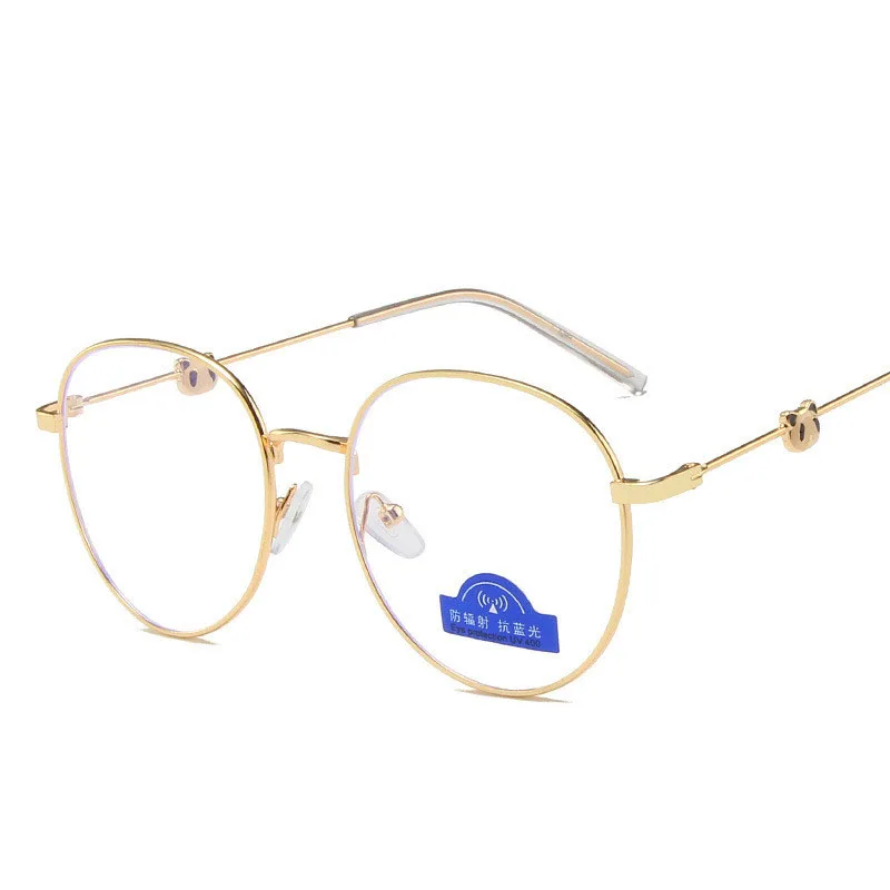 Umanco Новая мода металлическая рамка украшение в виде панды прозрачные очки для женщин и мужчин негабаритный синий свет компьютер кабинет подарки - Цвет оправы: 02