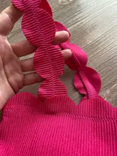 INGAGA-Bikinis de realce para mujer, traje de baño con borde festoneado, bañador de banda Negro, Bikini liso para mujer, ropa de playa 2021