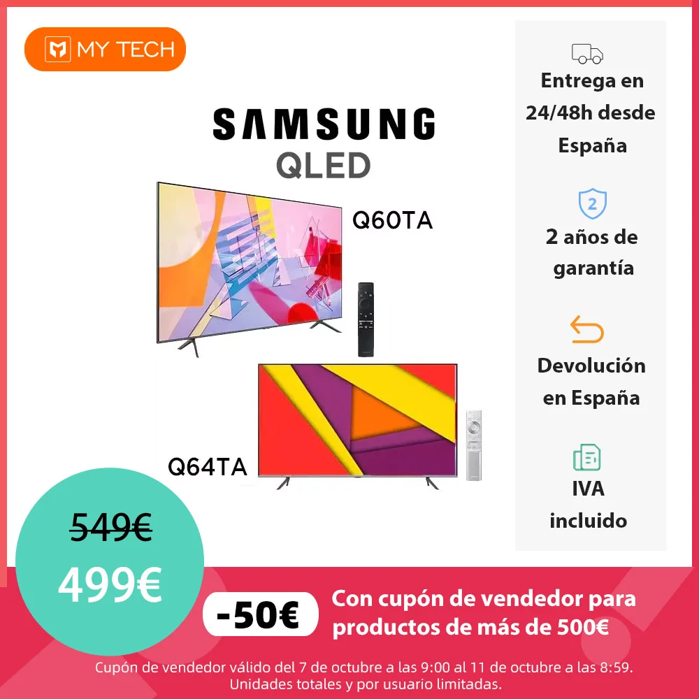 Samsung Q64T, Q60R y Q60T, Smart TV QLED, televisión 43, 50, 55 y 65", 4K, Quantum dot,HDR, asistente por voz, Quantum Lite|Smart TV| - AliExpress