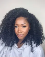 Peluca rizada mongol 3B 3C para mujeres negras cabello humano Afro rizado, pieza en U, corte de Bob corto, Belleza