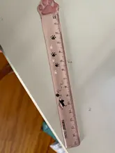 Reglas de plástico con Linda pata de gato para escuela, suministros de oficina Kawaii, accesorios de planificación, premio de estudiante