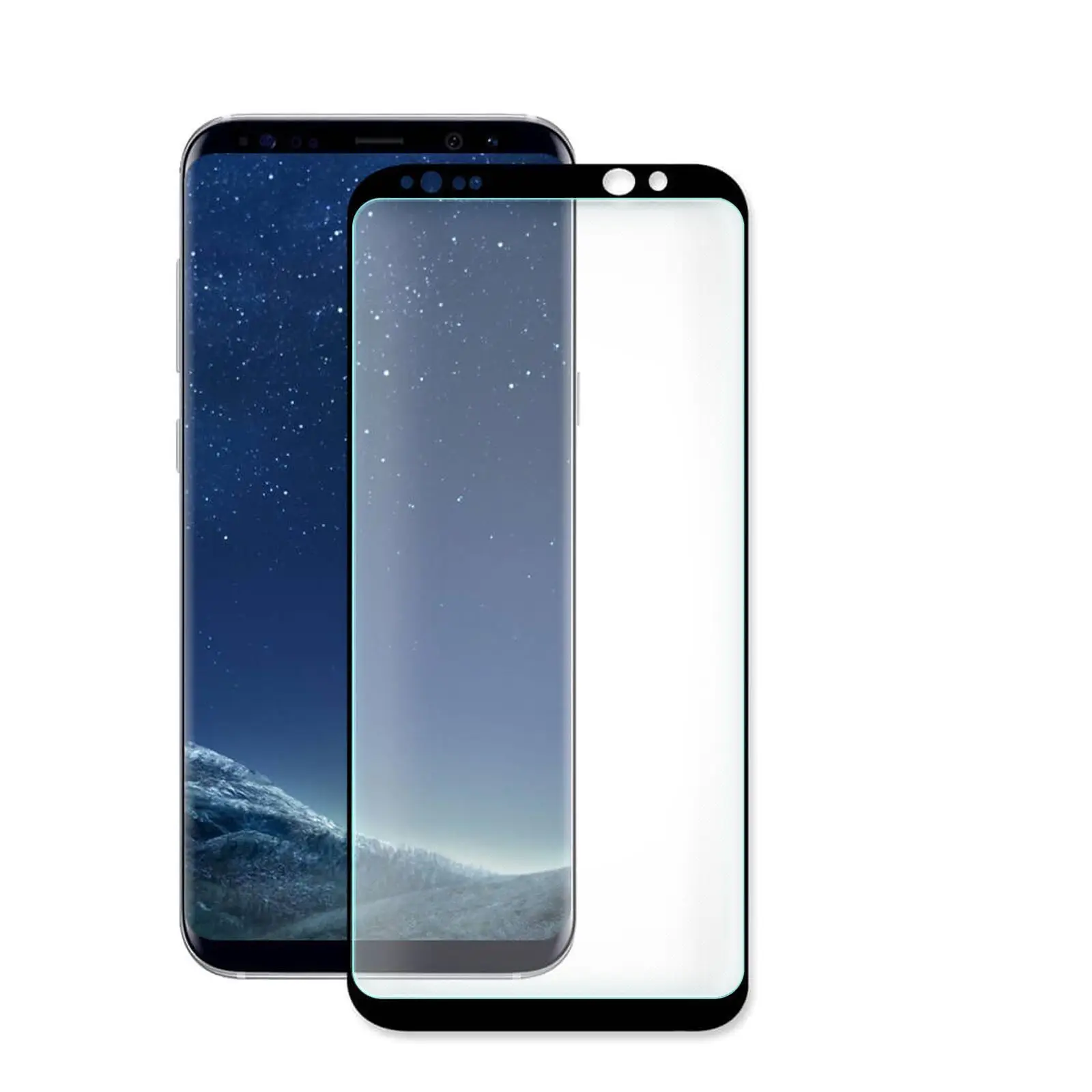Закаленное стекло протектор для SAMSUNG GALAXY S8 черный Передний Полный - Цвет: Прозрачное закаленное защитное покрытие