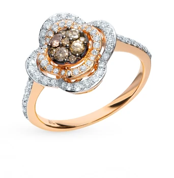 

Gold ring with cognac diamonds sunlight