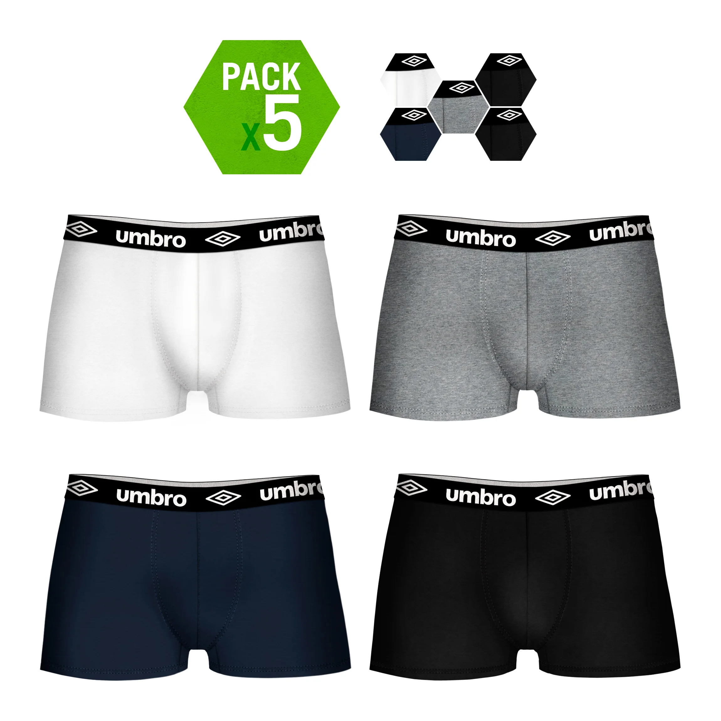 UMBRO трусы-боксеры Timpo; 5 шт. в упаковке; разные цвета