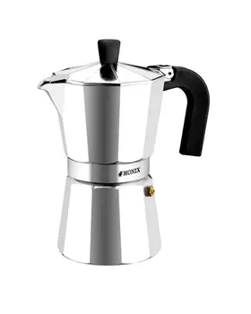 

MONIX VITRO espresso coffee maker-12 cups-aluminum with non-stick coating-ergonomic handle-Matt EXTERIOR-CALDERIN