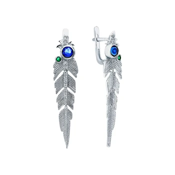 

Silver earrings with alpanite and cubic zirconia sunlight sample 925