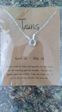 Collares de 12 Constelaciones para mujer y niña, Aries Capricornio, collar de Tauro dorado, regalos, Tarjeta de mensaje, colgante, joyería
