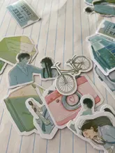 Lote de 46 unidades de pegatinas de papel para diario con bonitos animales Kawaii, pegatinas de papelería para diario Diy para Scrapbooking