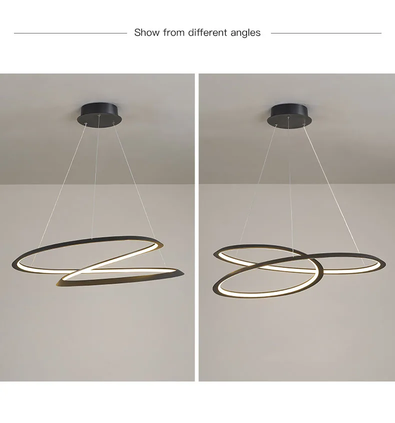 New Modern Art Design LED Chandelier For Living Room Bedroom Dining Room Kitchen Ceiling Pendant Lamp Ring Remote Control Light chandelier lamp