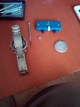 Leecnuo-Herramienta de reparación de reloj, herramienta de relojero de reparación ajustable, removedor de batería, herramientas de reparación de reloj, tornillo de apertura de dos pies