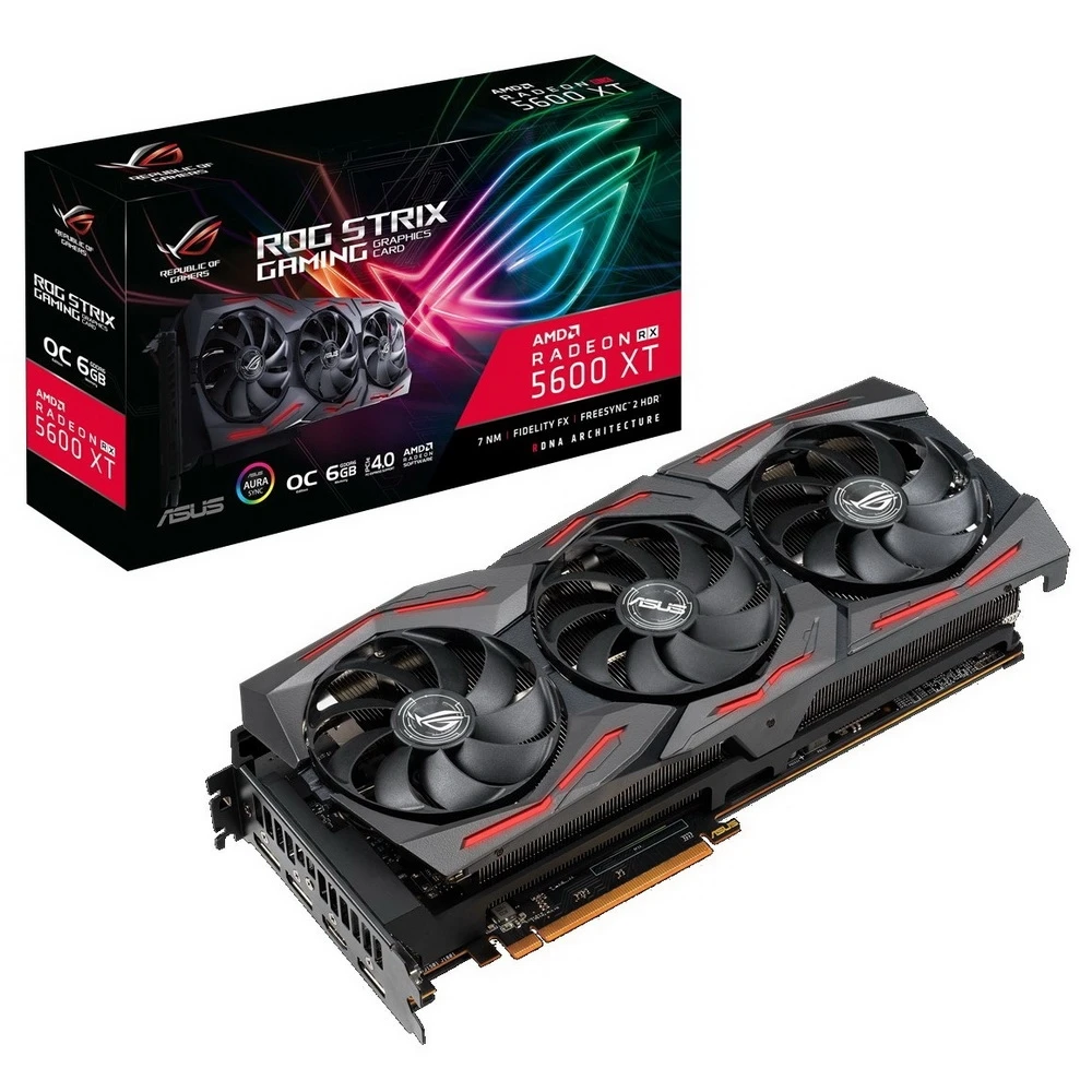 Видеокарта ASUS Strix AMD Radeon RX 5600XT 1770MHz 6144MB 12000MHz 192 bit RTL [ROG STRIX RX5600XT T6G GAMING]|Графические