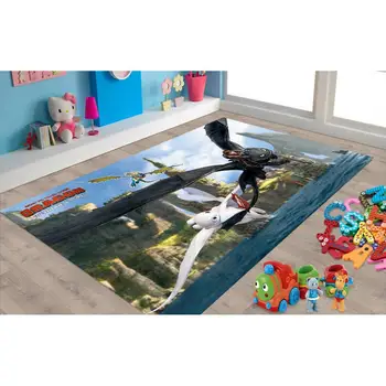 

Anime,Train Dragon Patterned Carpet ,Non Slip Floor Carpet,Teen's Carpet,Turkish Rug