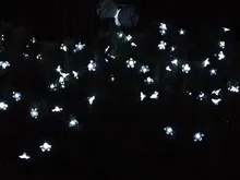 Garlands-Light Peach-Flower Led-String Christmas-Decor Solar-Lamp Garden Outdoor 5m 6V