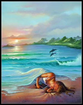 

Full Embroidery Counted Cross Stitch Kits Needlework - Crafts 14 ct Aida DIY Arts Handmade Decor Oil painting - Ocean Dreams