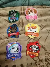 6 estilos de pata patrulla perro calcomanías de tela de bordado Anime de dibujos animados niños ropa de parche de decoración pegatinas parches con símbolo