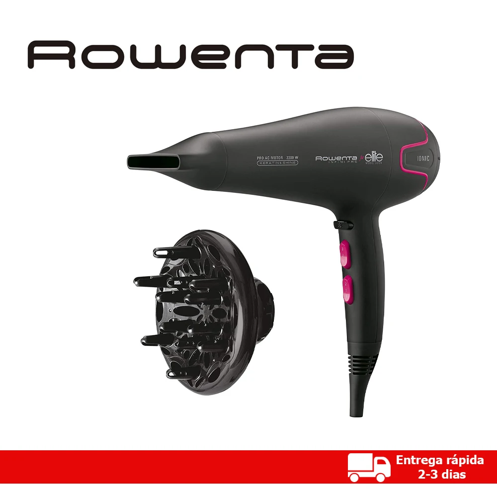 ROWENTA CV8722E0 Secador Pelo Elite Infinity Pro AC 2200W, incluye  concentrador y difusor, color negro y violeta|Secadores de pelo| -  AliExpress