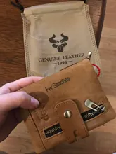 Billetera de cuero genuino para hombre, cartera con grabado gratis 100%, monedero pequeño, mini portatarjetas con cadena, portafolio de bolsillo para hombre