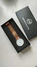 Japón Movimiento de Cuarzo de Alta Calidad 36mm hannah Martin Mujeres de Malla de Acero Inoxidable de Oro Rosa Damas Impermeable Reloj Dropshipping