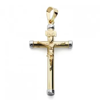 

CROSS 18K WITH CHRIST AND PLUGS BICOLOR