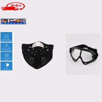 

Face Shield Dust Fog Face Mask Glasses Set Breathing Activated Carbon Filter Mask Motorcycles Accessories