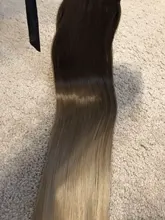 Coletero largo y recto de 22 pulgadas, extensión de cola de pelo sintética resistente al calor, Color degradado