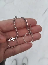 Punk Hip-Hop Cruz anillo de plata Chapado en Color Retro Cadena de dedo anillo de joyería ajustable regalo para Unisex anillo partido anillos