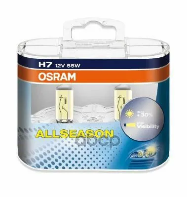Комплект Ламп H7 12v 55w Px26d Allseason 30% Больше Света, 3000к 2шт.(1к-Т) Osram арт. 64210ALLHCB