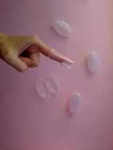 Cepillo de dientes de silicona para dedos de bebé + caja, cepillo de dientes de silicona suave transparente para niños, cepillo de limpieza de goma para bebés