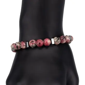 

Jewelry bracelet (natural stone, elastic, gray) 54666