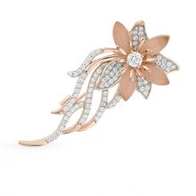 Серебряная брошь с фианитами SUNLIGHT проба 925