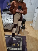 Patchwork Jeans Pantalones Womans Clothing Straight Leg Brown Streetwear Y2k High-Waisted