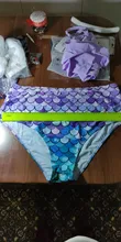 Tankini de sirena con volantes de talla grande para mujer, traje de baño Sexy con estampado de cintura alta, conjunto de Bikini para playa