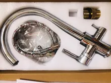 Grifo purificado múltiple para fregadero de cocina, mezclador de agua caliente y fría, con doble rotación de 360 grados