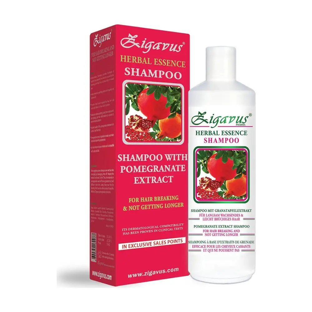 Zigavus Shampoo with Pomegranate Extract for Non-Growing and Broken Hair 450ml Herbal Shampoo Unisex Moisturizing Nourishing