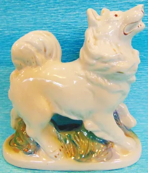 

Laika, 11 cm. Gzhel, 1950-60 SK. Bessarabova N.I. Manufacturer: Gzhel China factory. Cle