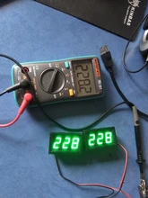 AC 70-500V 0,56 LED Digital del voltímetro del medidor de voltaje de voltios de instrumento herramienta 2 cables rojo verde azul pantalla 110V 220V de 0,56 pulgadas
